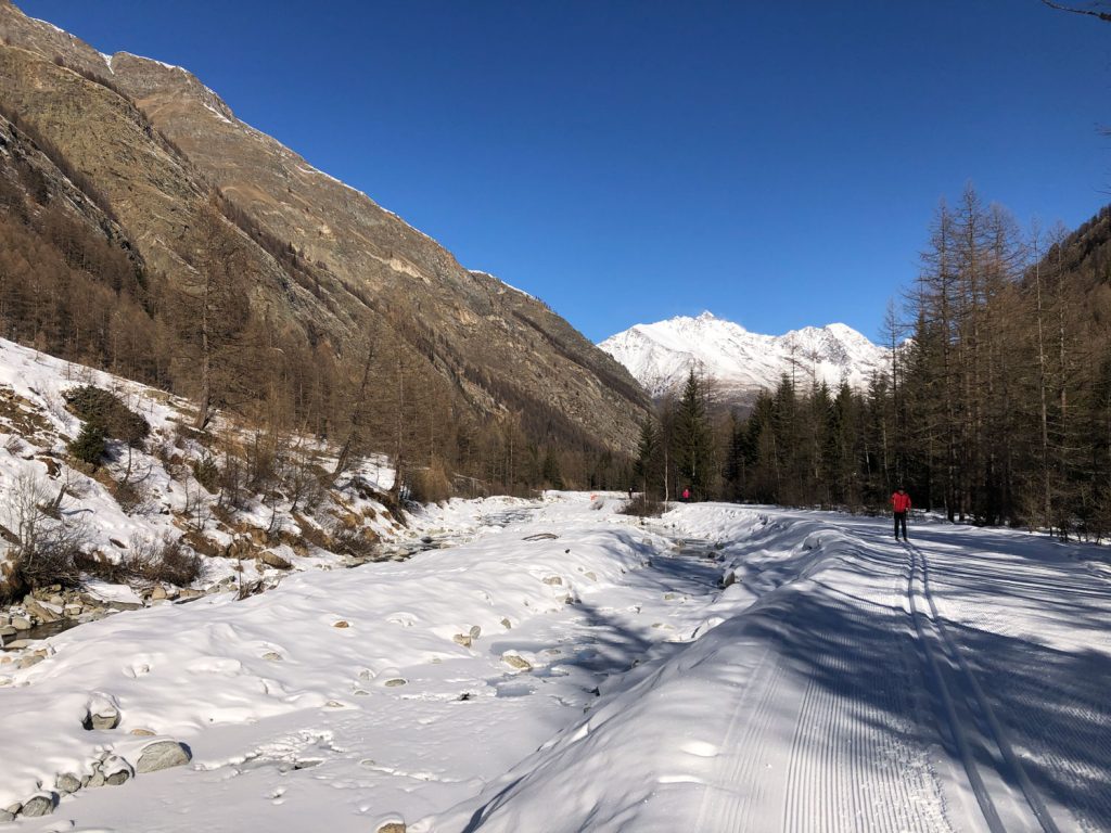 Valle d'Aosta, pista di fondo in Valnontey